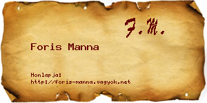 Foris Manna névjegykártya